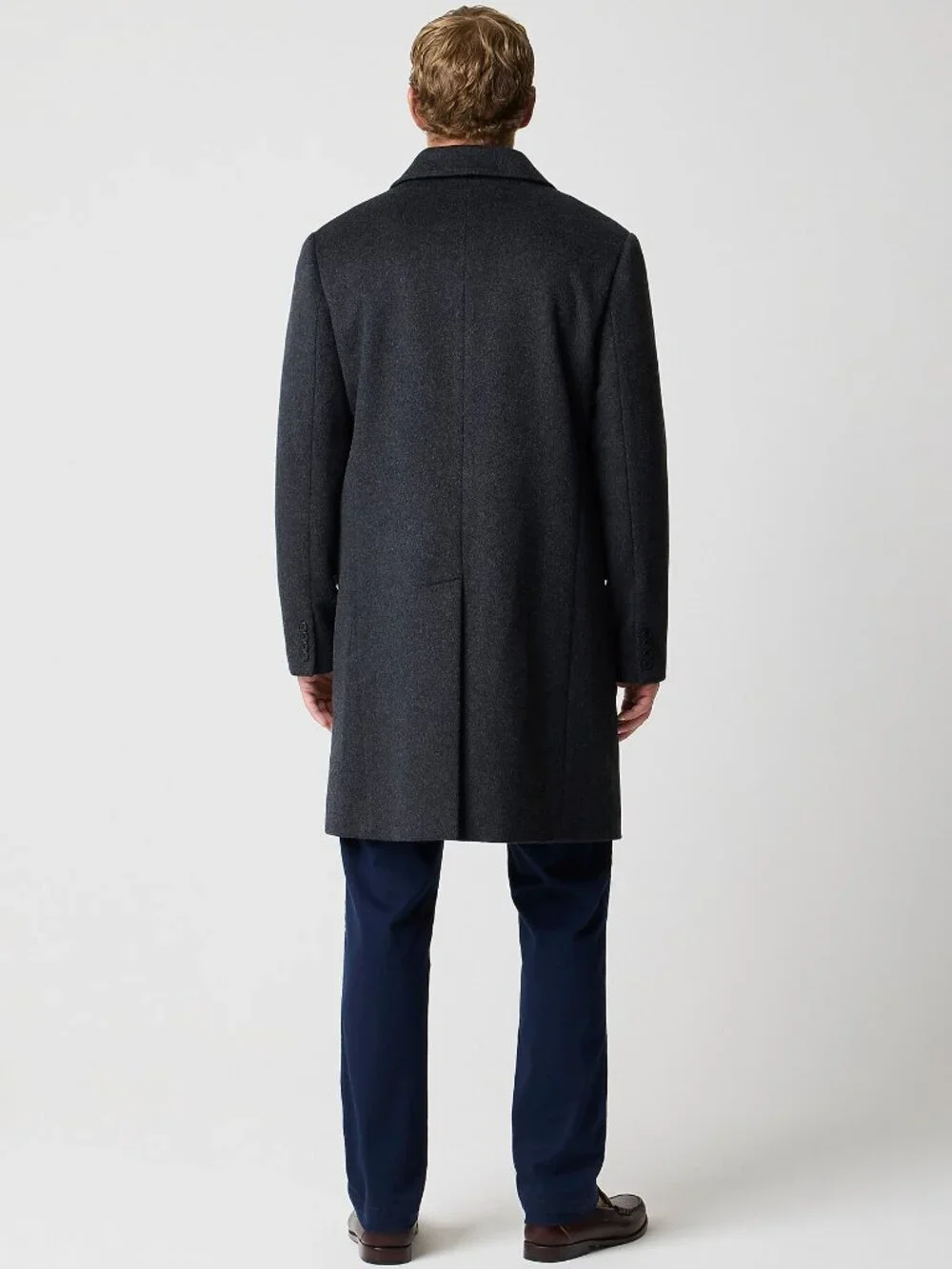 J. Crew Men's Dark Charcoal Gray Wool Blend Topcoat Size 42 NEW $450